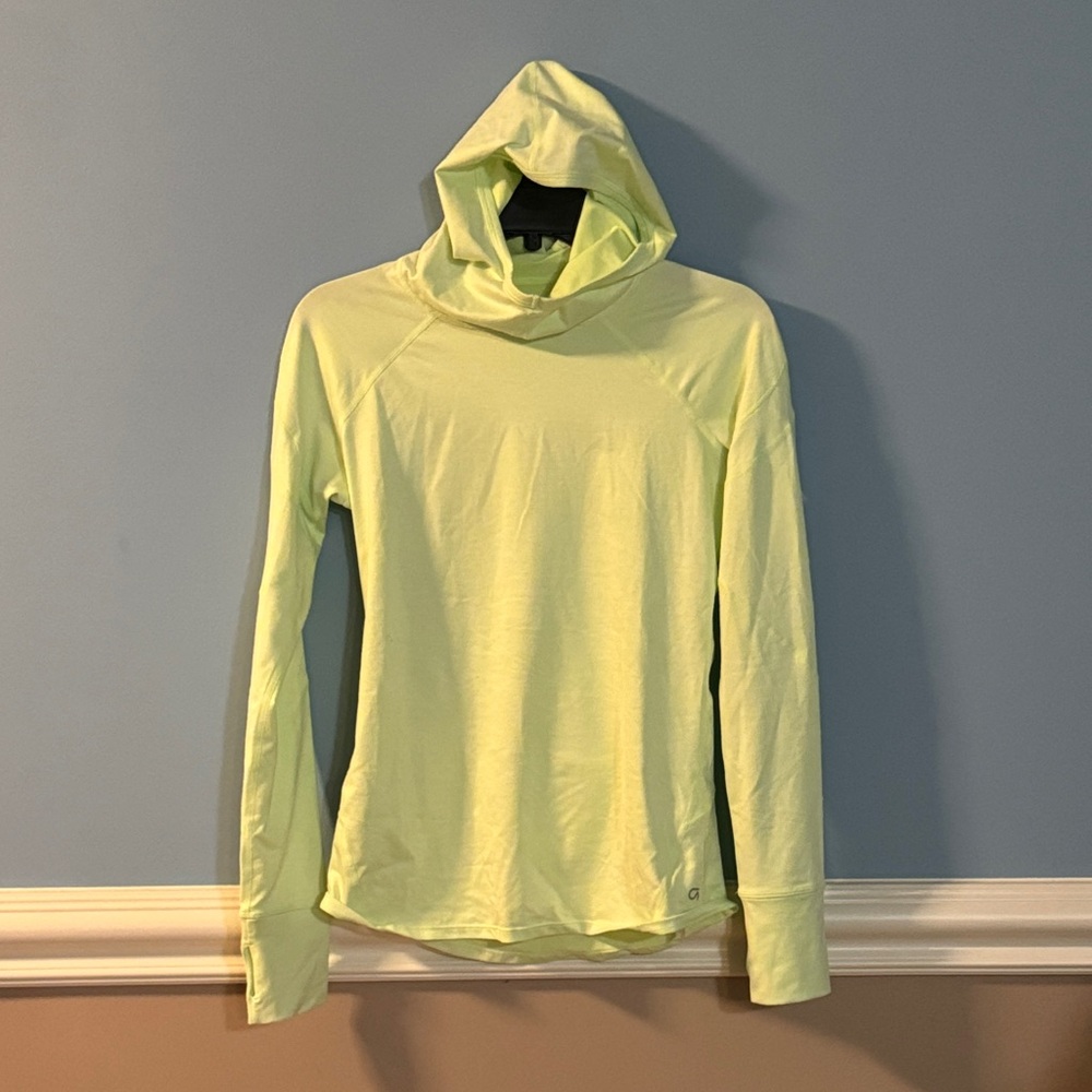 Gapfit Women’s bright Yellow Hooded Long Sleeve Top size XS